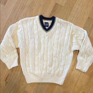 NWOT Vintage GAP Boys Cream Cable Knit Sweater